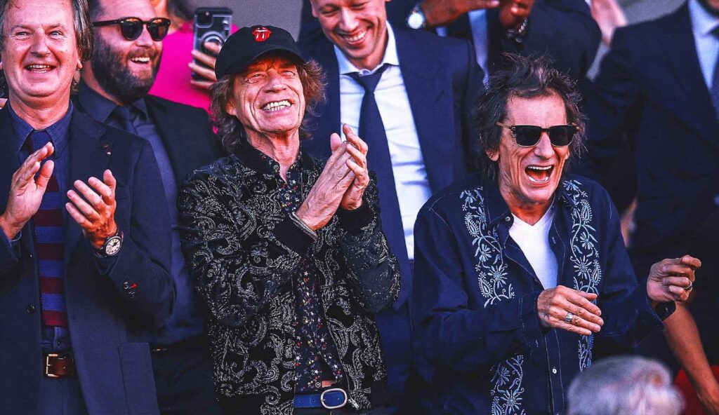 Mick Jagger attends ‘clasico’ soccer game, Barcelona wears Stones logo vs. Real Madrid