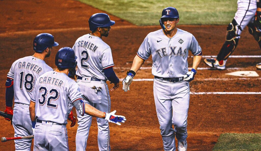 Rangers catch fire despite Adolis García injury, rout D-backs for 3-1 World Series lead