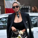 Beyoncé Wore a Black $2,455 Emilio Pucci Blazer with Multicolor $1,455 Pucci Pants and Matching Accessories to Dinner with Jay-Z in New York City (Shop The Look Here!)