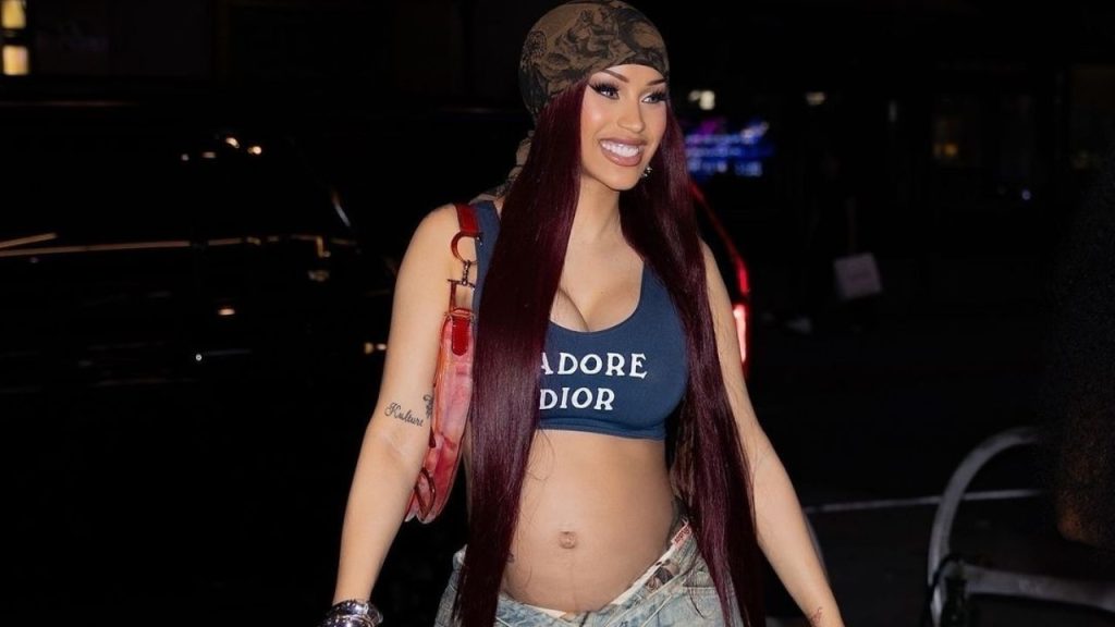 Cardi B Was Spotted in New York City in a Blue Dior Top with $800 Deconstructed Acne Studio Baggy Jeans – Fashion Bomb Daily