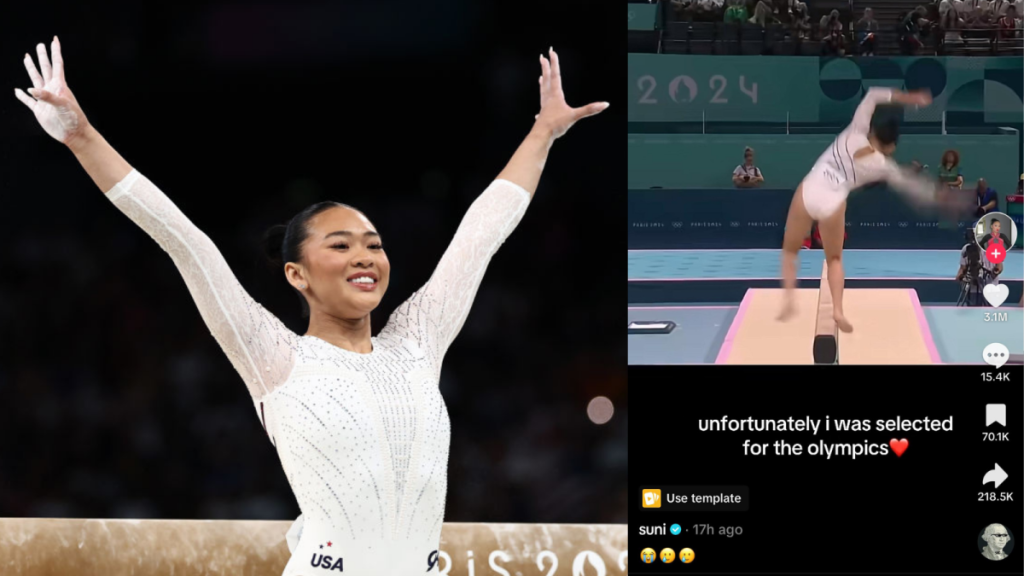 Suni Lee wins Olympic TikTok meme by poking fun at her balance beam fall